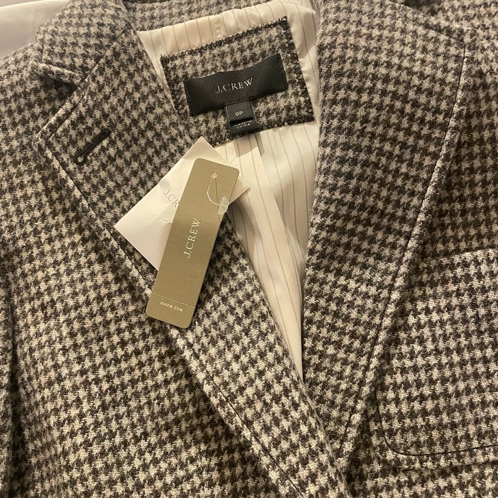 Women's Blazer tan brown size petite 0 Jcrew wool fully lined brand new - Picture 2 of 7